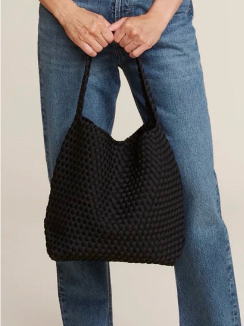 Naghedi Nomad Medium Hobo Tote in Onyx